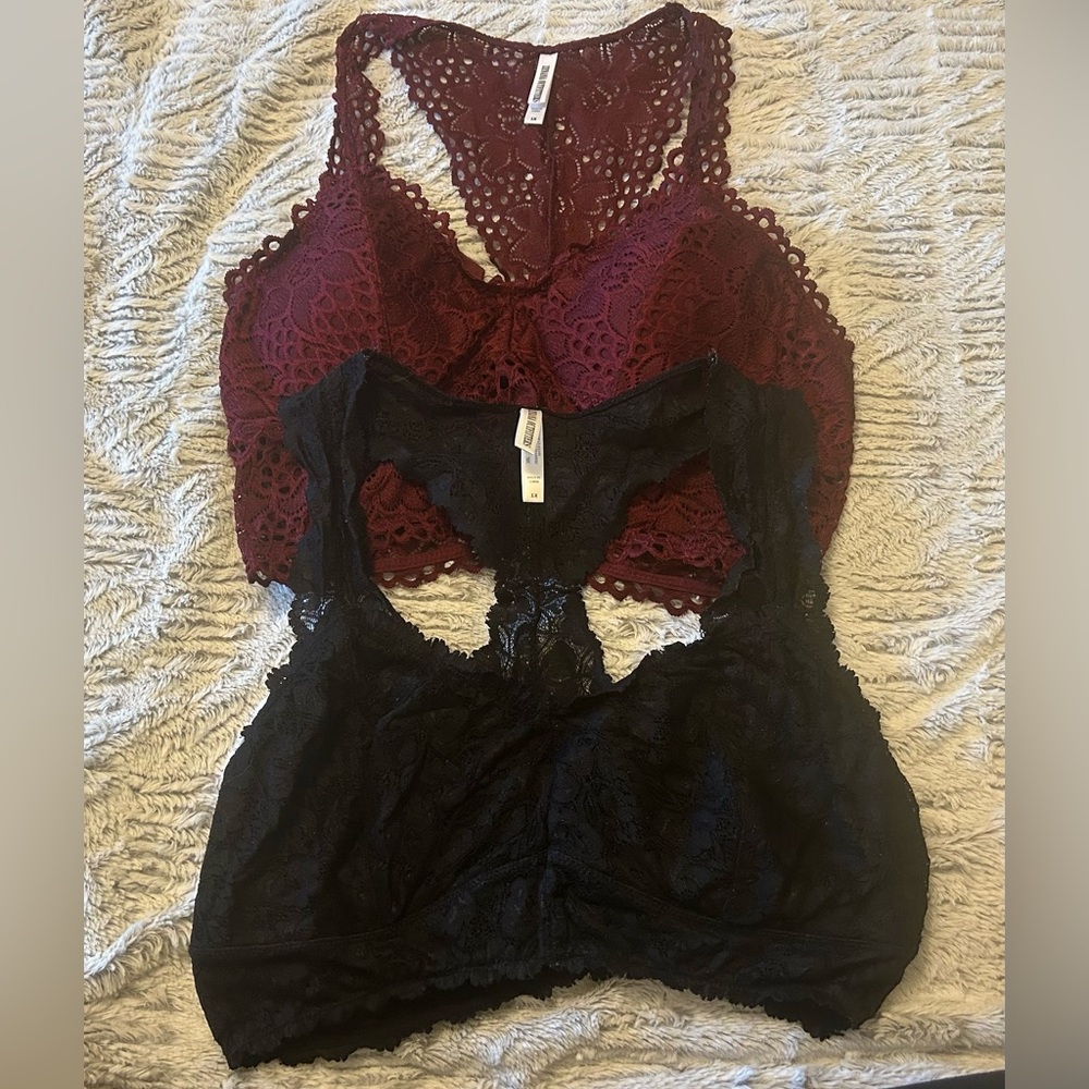 Two Plus Size Lace Bralettes